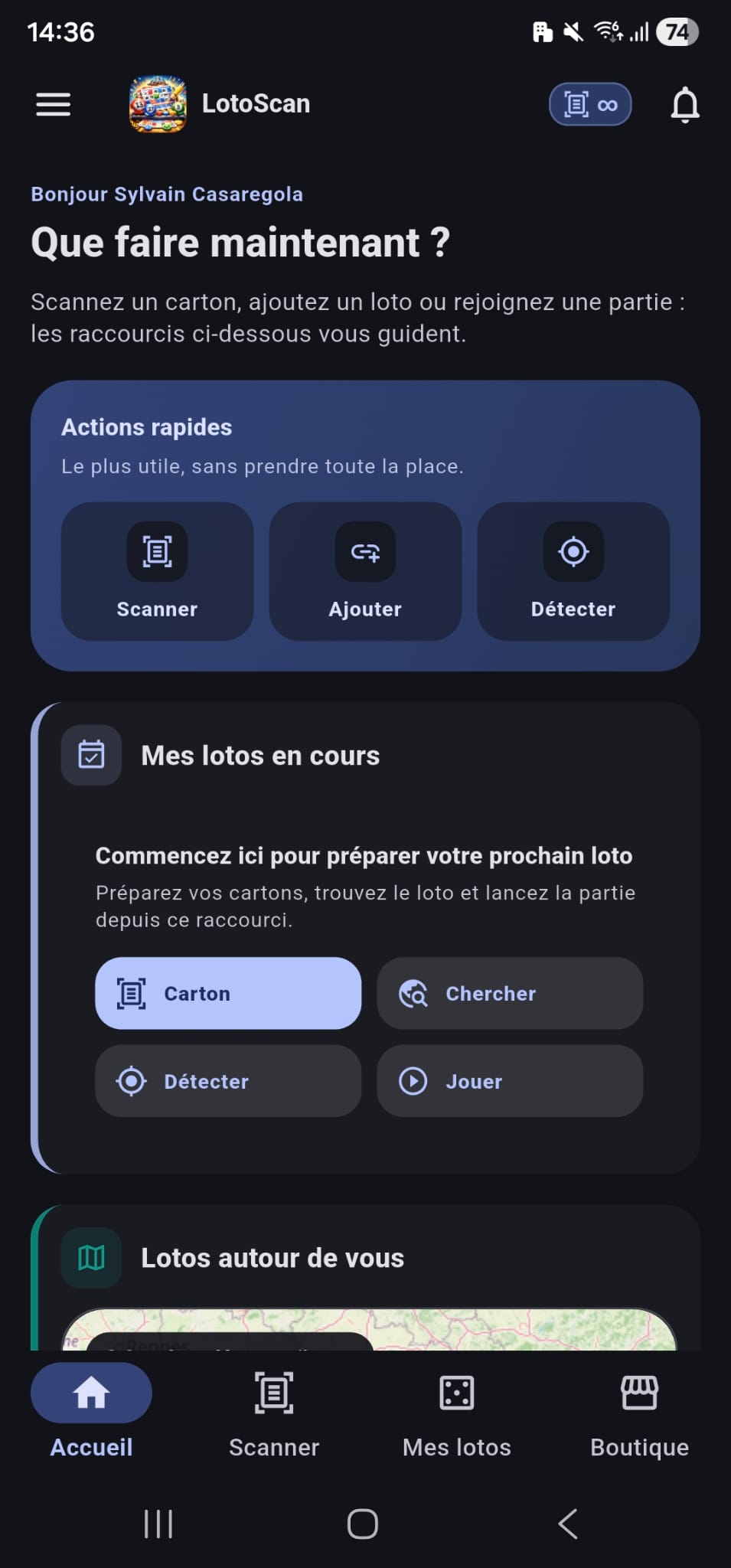 Capture de l’application LotoScan