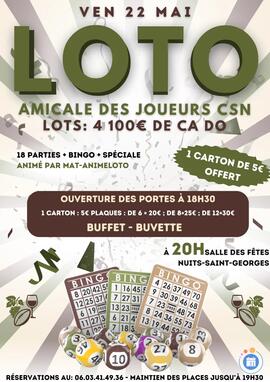 Affiche du loto Loto de l’amicale des Joueurs du CSN