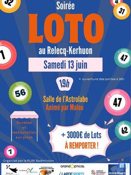 Affiche du loto LOTO au Relecq-Kerhuon Animé par Malou