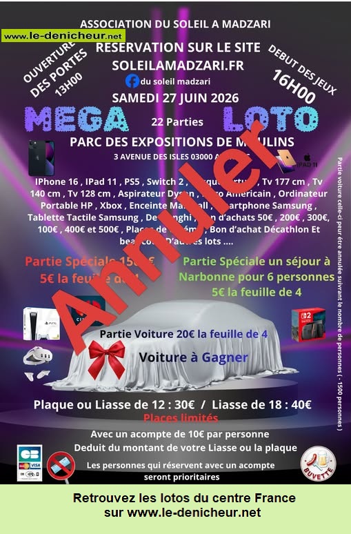 Affiche du loto Loto de Soleil à Madzari * * * Annulé * * *