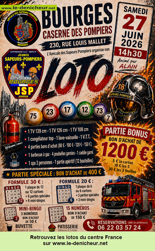 Affiche du loto Loto des Pompiers *