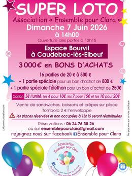 Affiche du loto Super loto de l’association Ensemble pour Clara