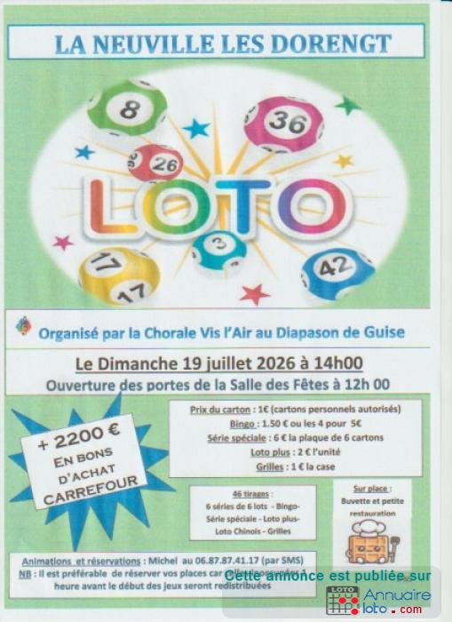 Affiche du loto loto chorale vis l'air au diapason