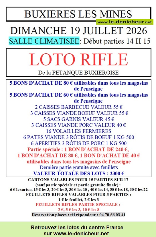 Affiche du loto Loto de la pétanque /