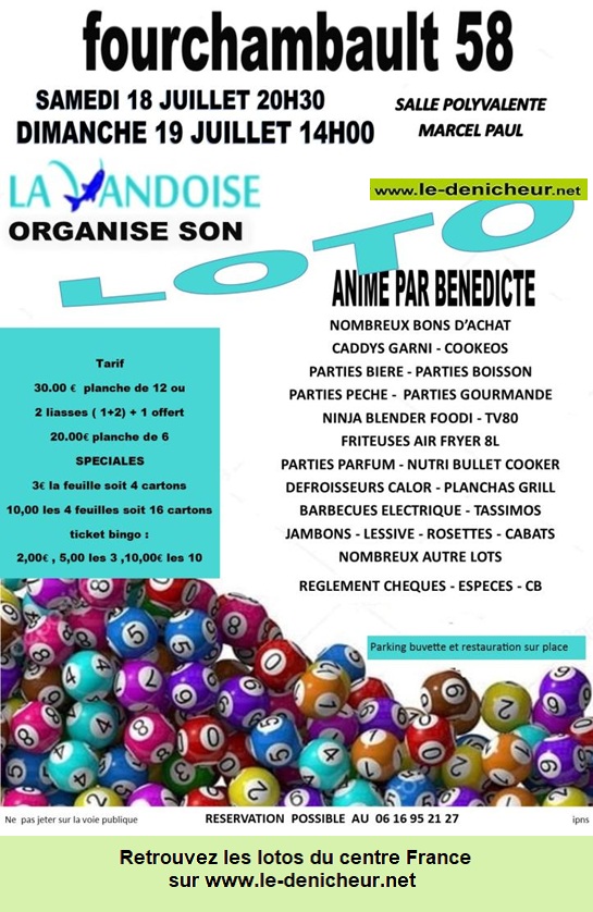 Affiche du loto Loto de la Vandoise °