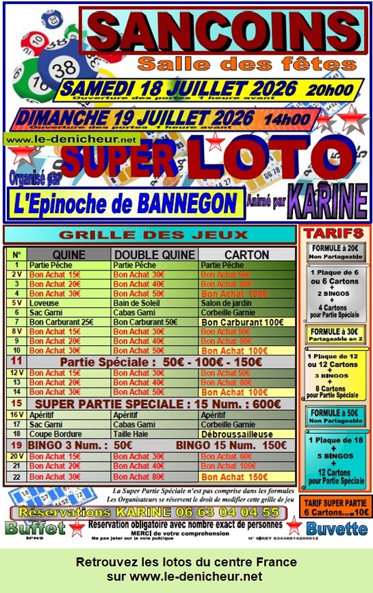 Affiche du loto Loto de l'Epinoche de Bannegon *