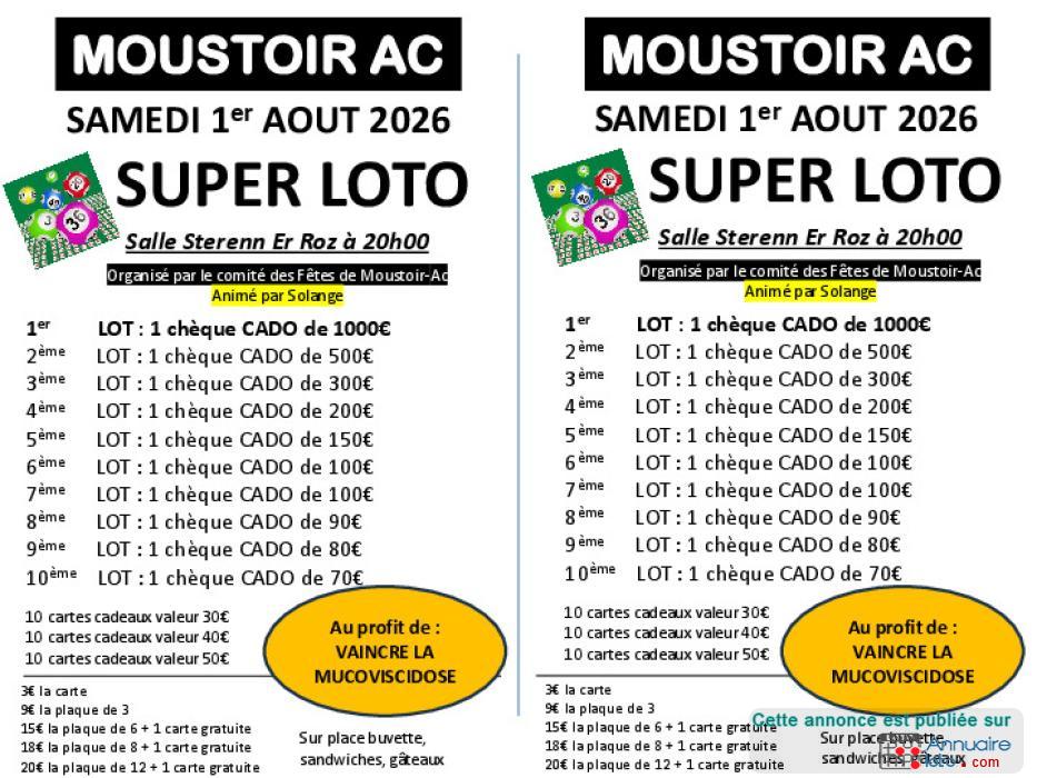 Image du loto Loto au profit de l'association "Vaicre la Mucoviscidose"