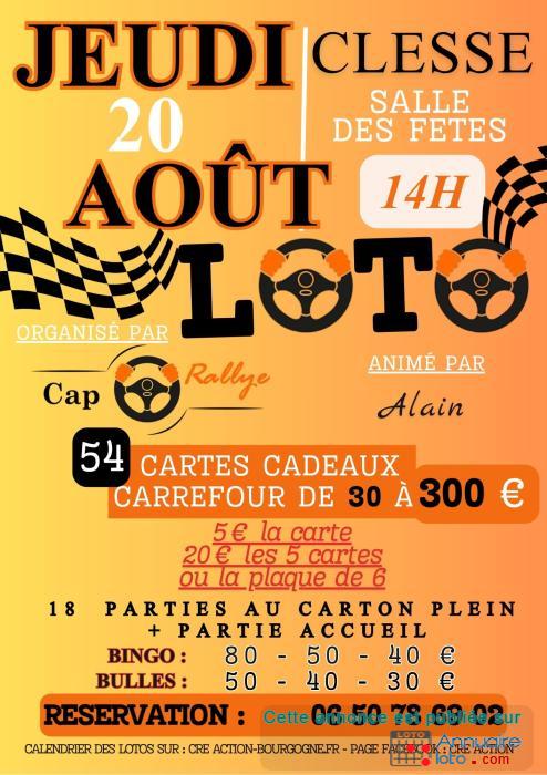 Affiche du loto Loto CAP'RALLYE