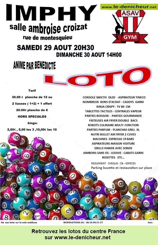 Affiche du loto Loto de l'ASAV Gym °