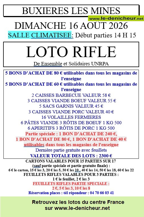 Affiche du loto Loto de l'UNRPA /