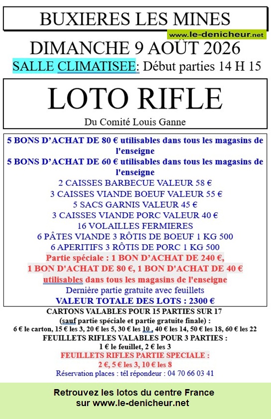 Affiche du loto Loto du comité Louis Ganne /