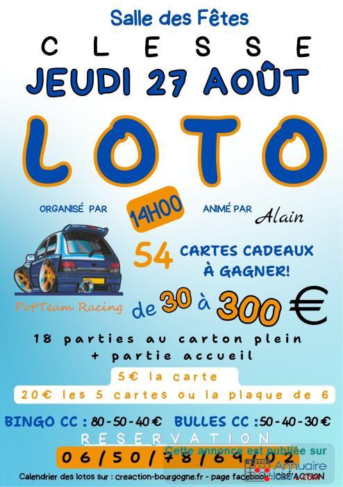 Affiche du loto Loto POT'TEAM RACING