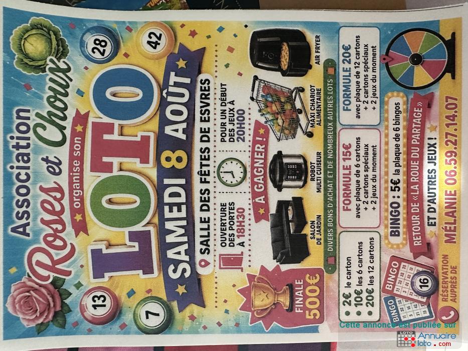 Affiche du loto SUPER LOTO Animé par MELANIE 06.59.27.14.07