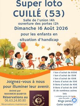 Affiche du loto Super loto Organisé par un Cœur un Don une Action
