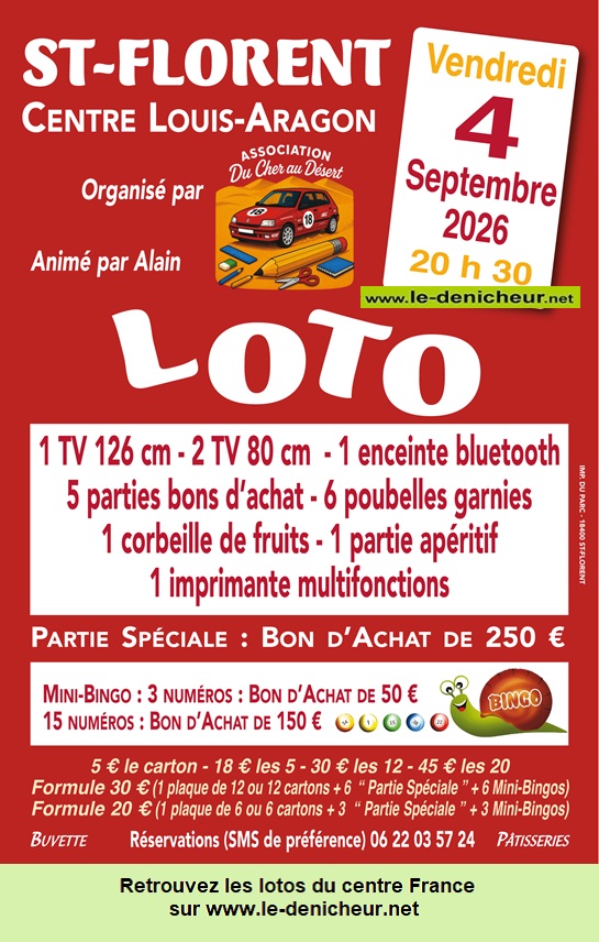 Affiche du loto Loto de "Du Cher au désert"*
