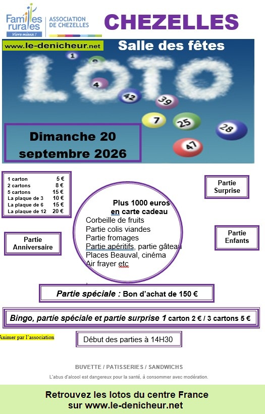 Affiche du loto Loto de Familles Rurales *