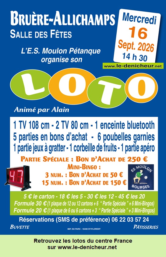 Image du loto Loto de l'ES Moulon Pétanque *