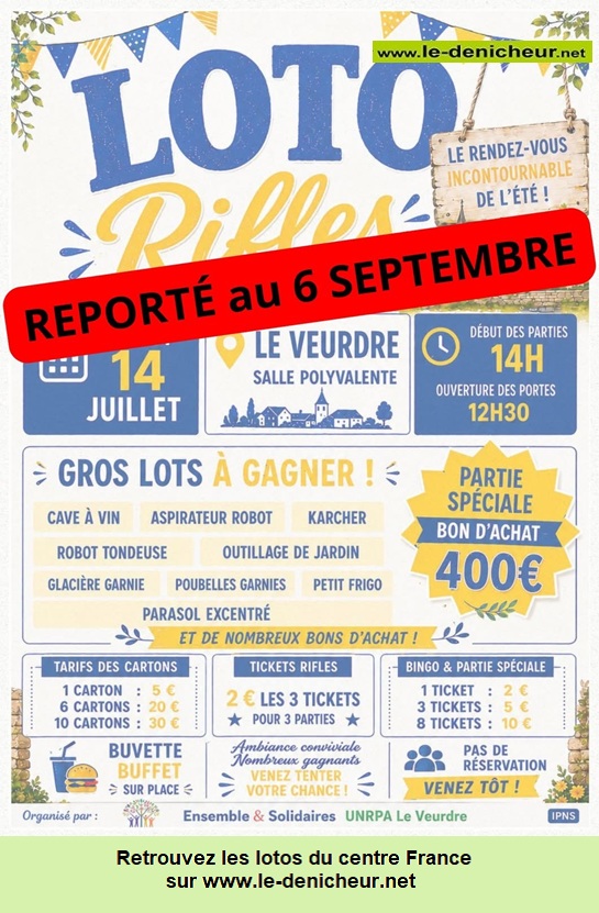 Affiche du loto Loto de l'UNRPA *
