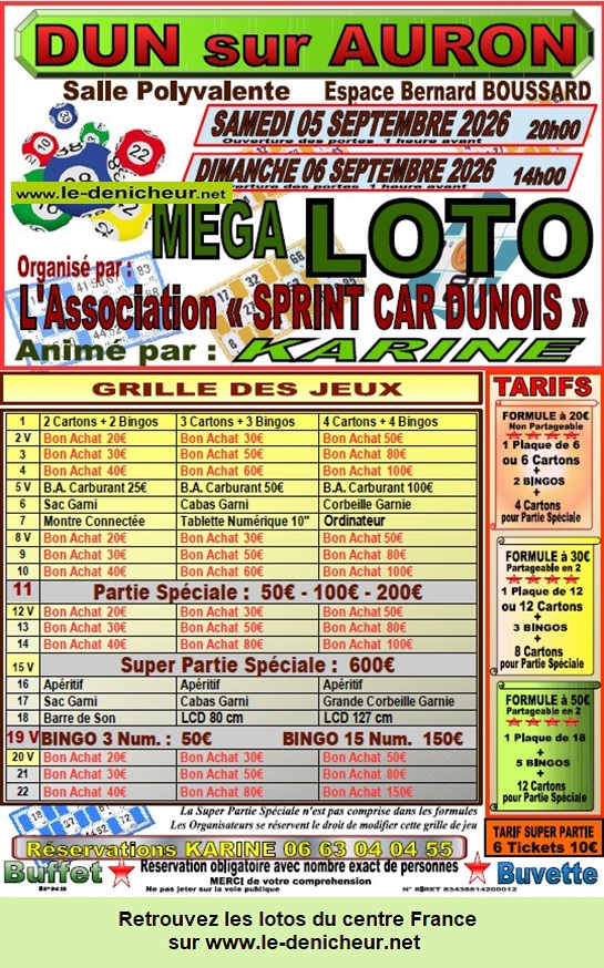 Affiche du loto Loto de Sprint Car Dunois