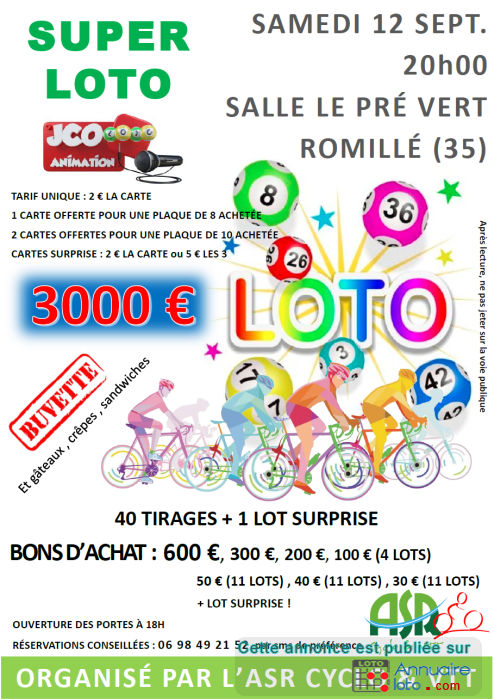 Image du loto Loto des Cyclos, animé par JCO