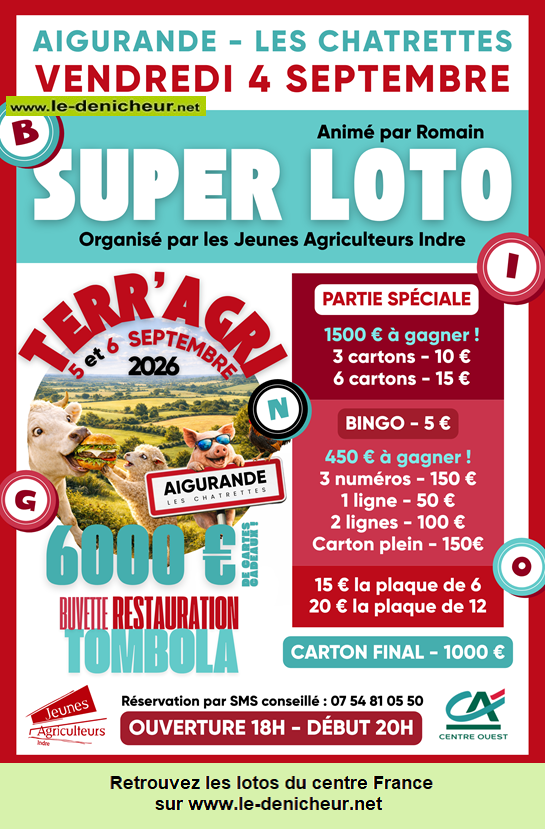 Affiche du loto Loto des Jeunes Agriculteurs Indre °