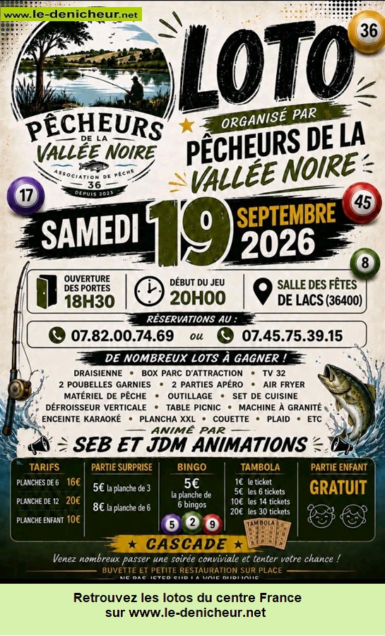 Affiche du loto Loto des Pêcheurs de la Vallée Noire *