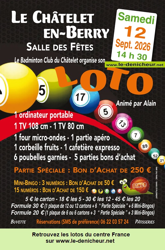 Affiche du loto Loto du Badminton /