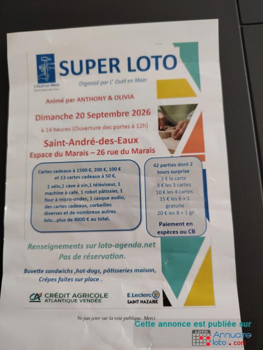 Affiche du loto SUPER LOTO DE L'OUTIL EN MAIN
