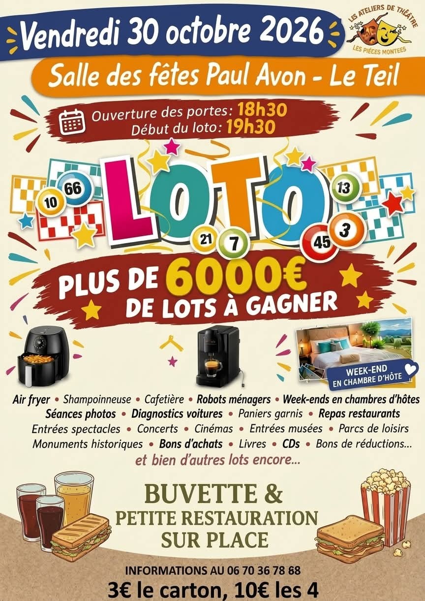 Affiche du loto Début du loto: 19h30
