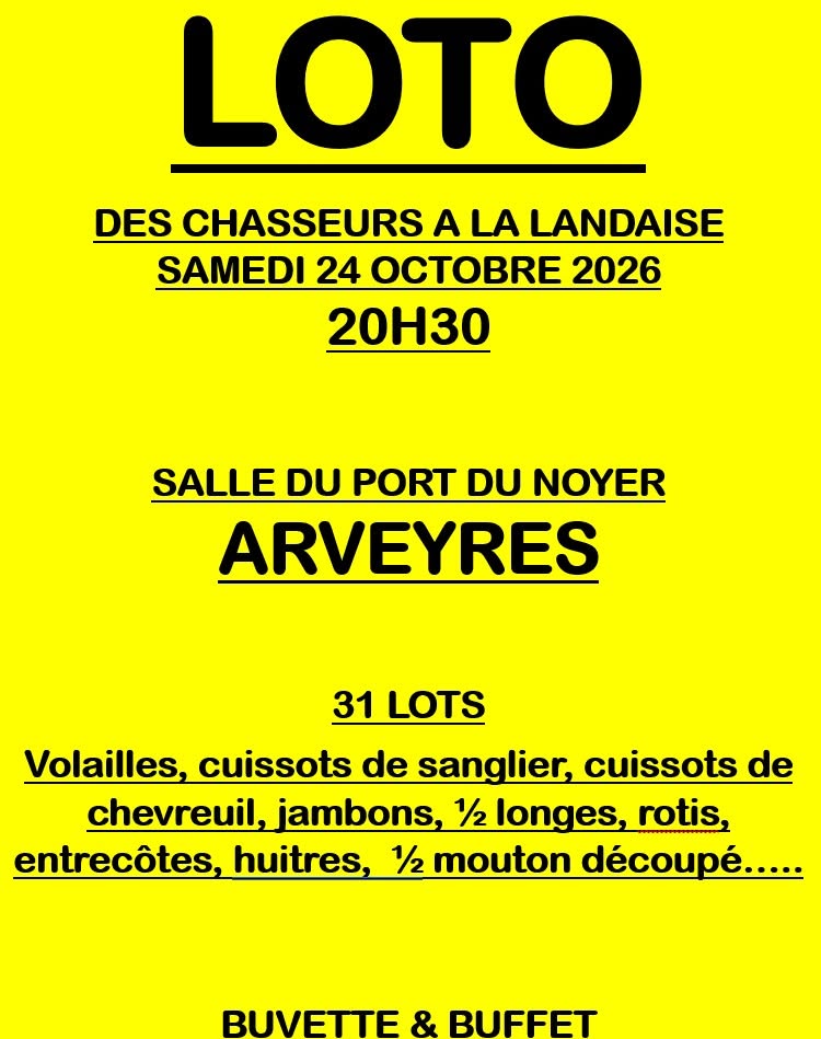 Affiche du loto DES CHASSEURS A LA LANDAISE