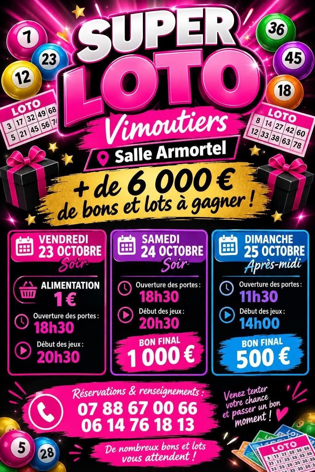 Affiche du loto DIMANCHE 25 OCTOBRE Après-midi