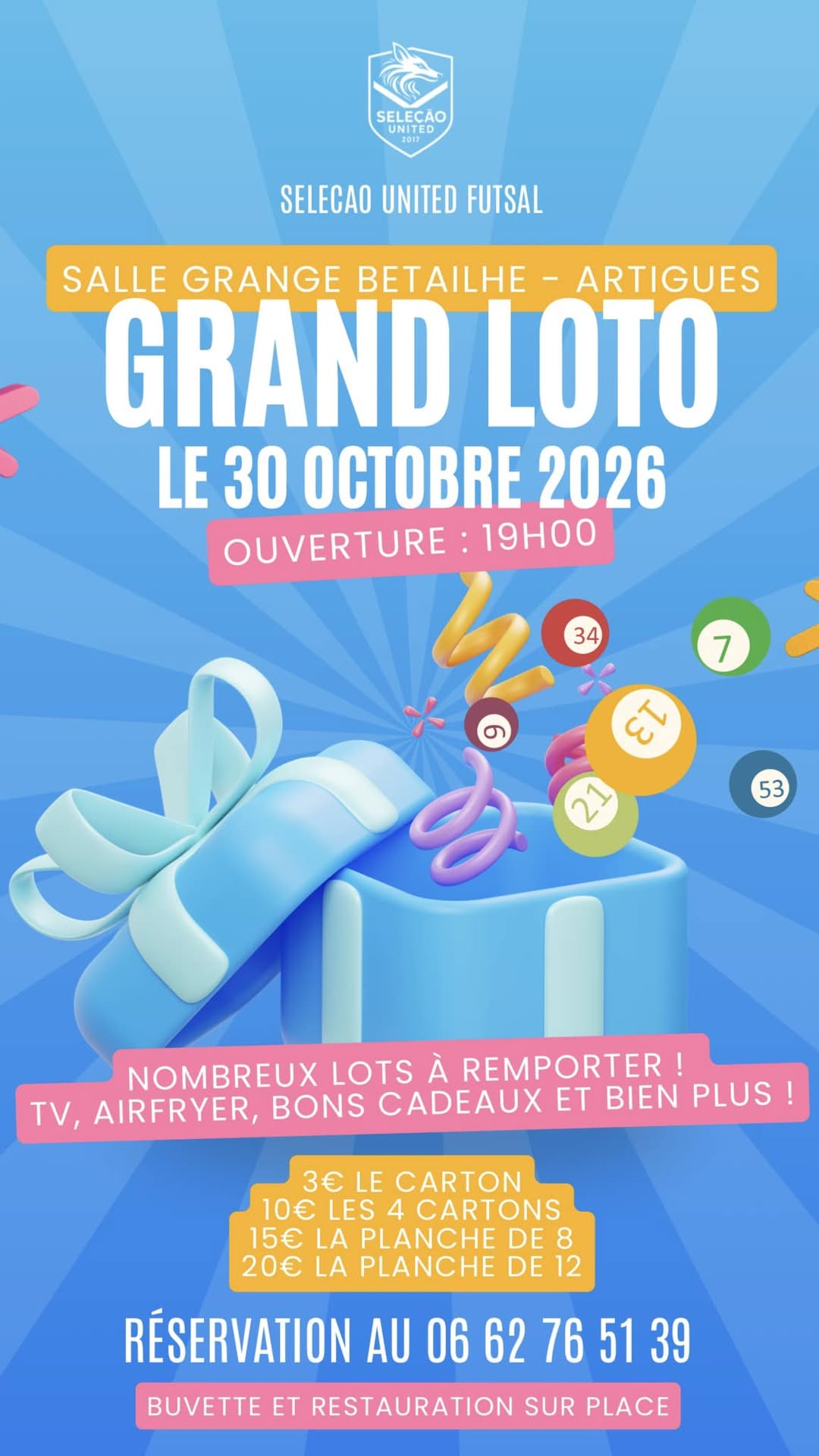 Affiche du loto Loto à Artigues-près-Bordeaux le vendredi 30 octobre
