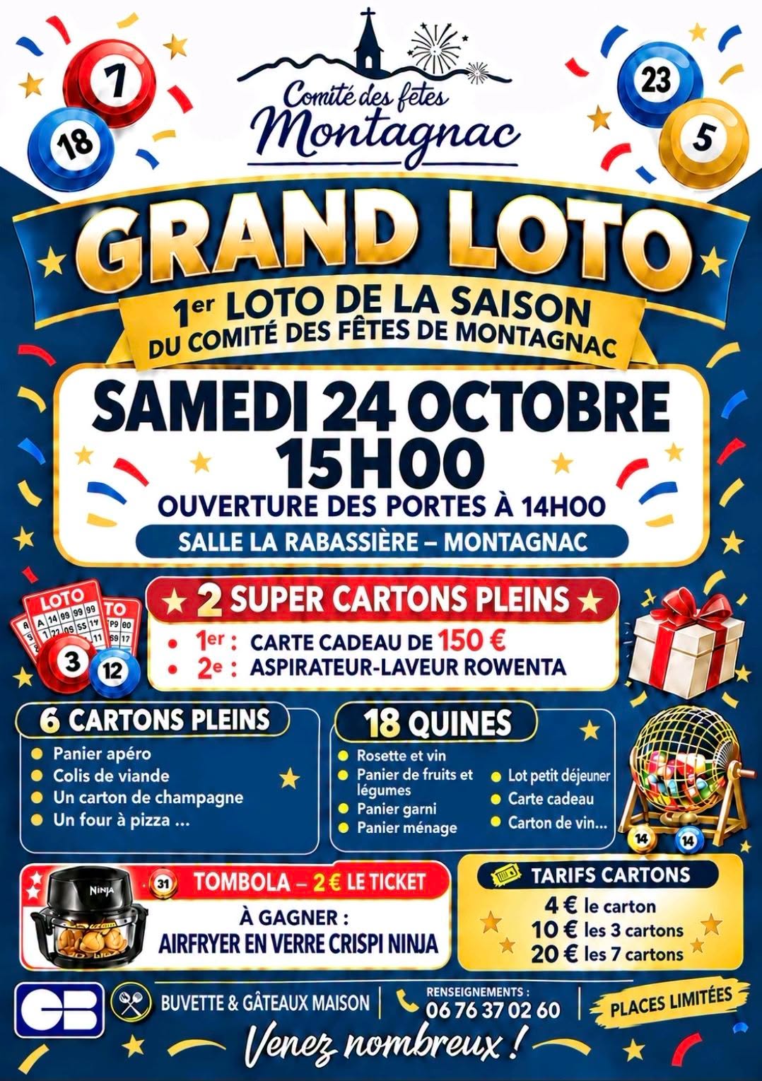 Affiche du loto Loto Comité des fêtes Montagnac à MONTAGNAC
