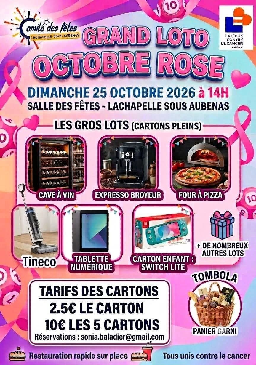 Affiche du loto GRAND LOTO OCTOBRE ROSE