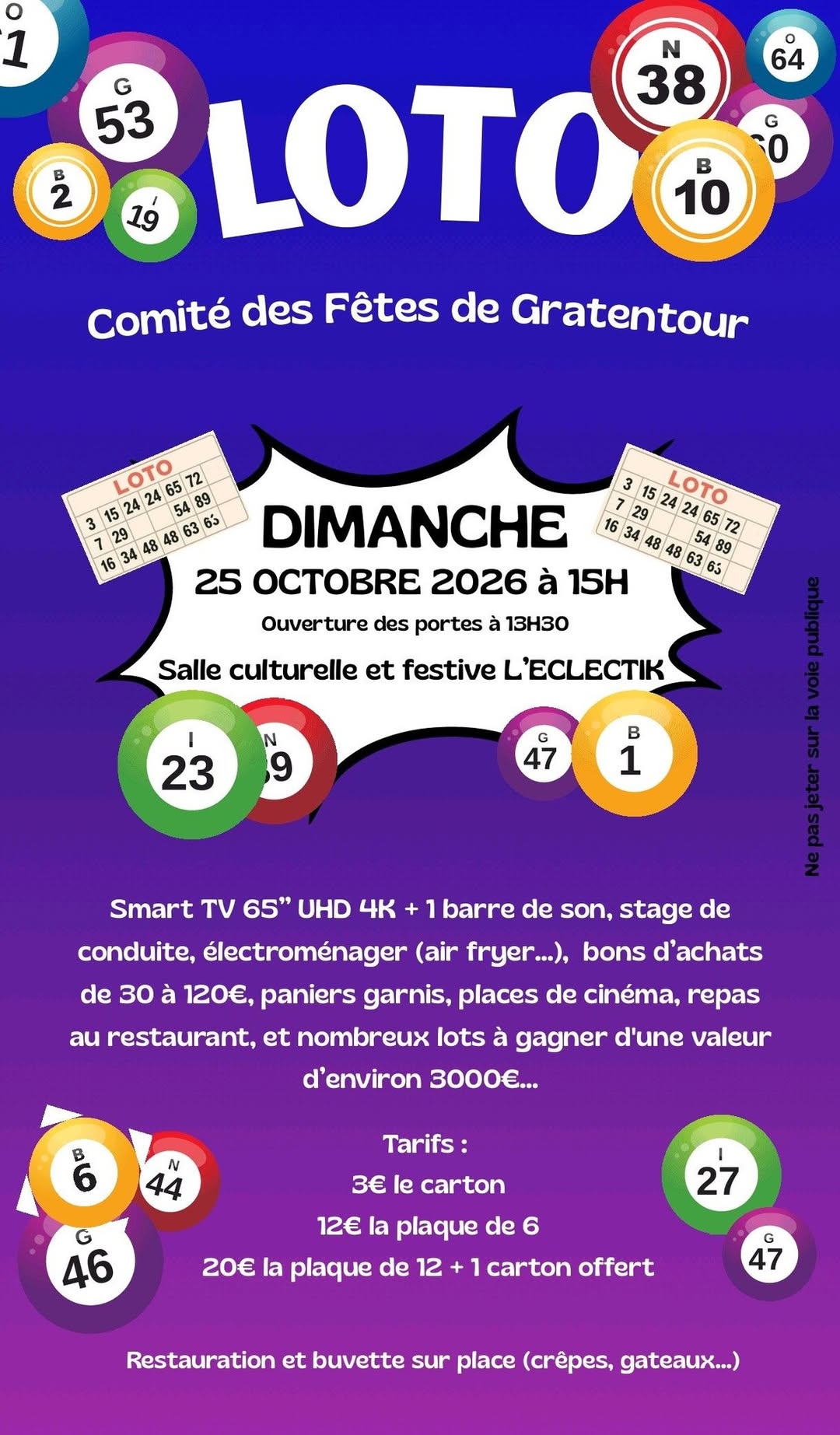 Affiche du loto Loto Comité des Fêtes de Gratentour à Gratentour
