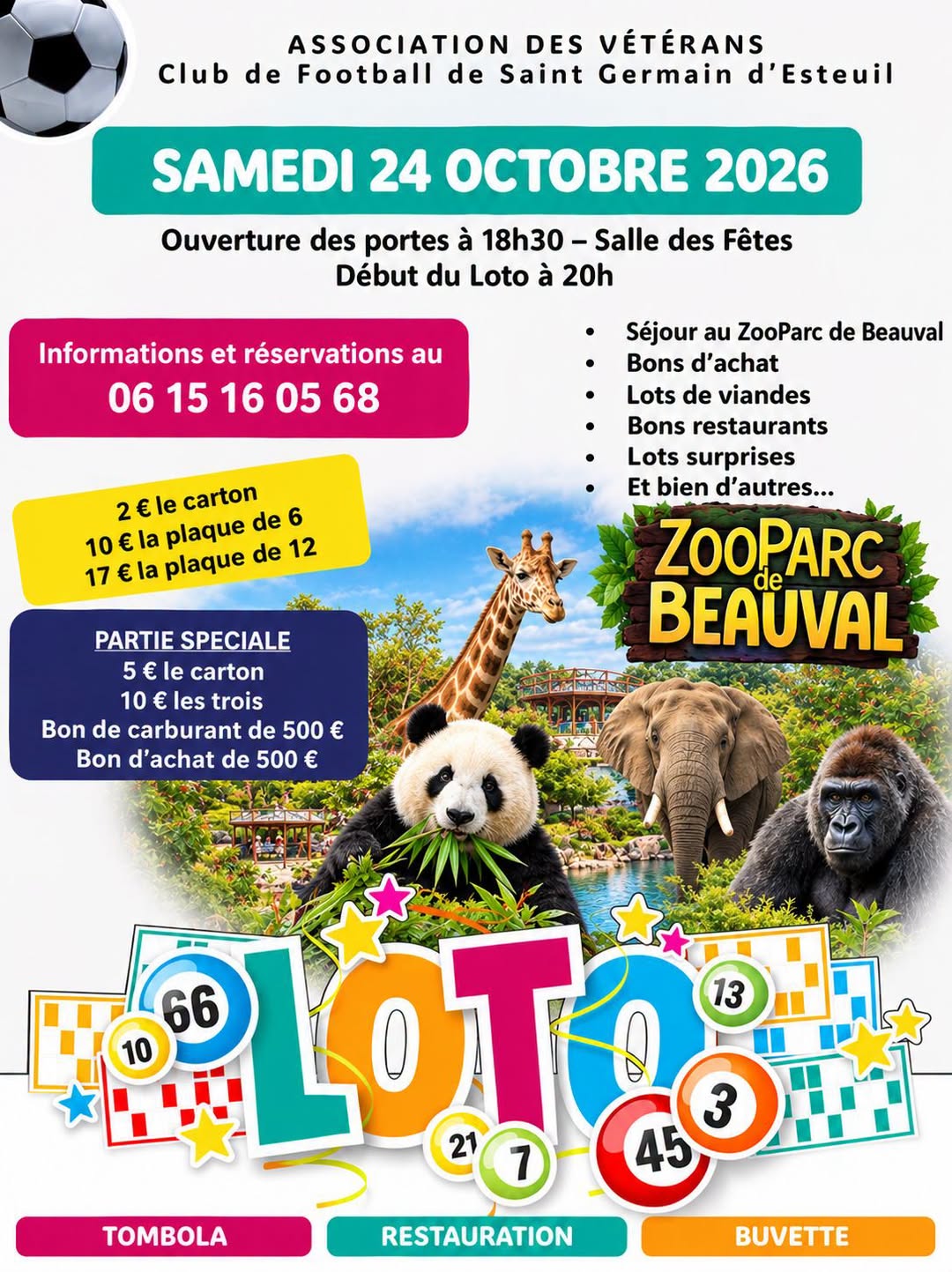 Affiche du loto Loto ASSOCIATION DES VÉTÉRANS Club de Football de Saint Germain d'Esteuil à Saint-Germain-d'Esteuil