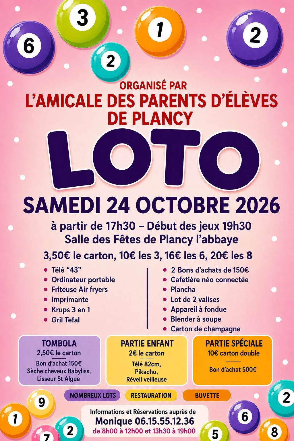 Affiche du loto Loto L'AMICALE DES PARENTS D'ÉLÈVES DE PLANCY à Plancy