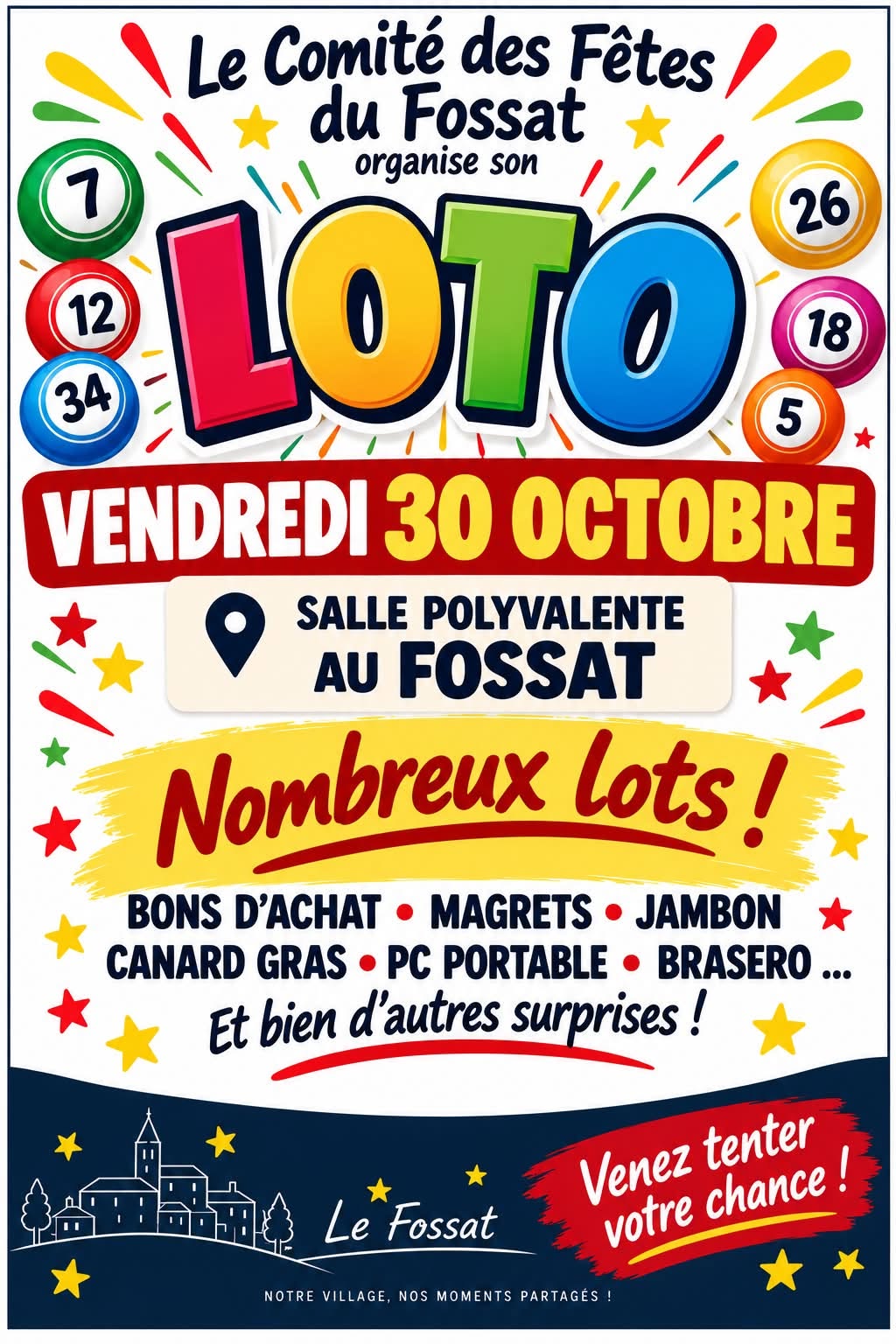 Affiche du loto Loto Le Comité des Fêtes du Fossat à Le Fossat