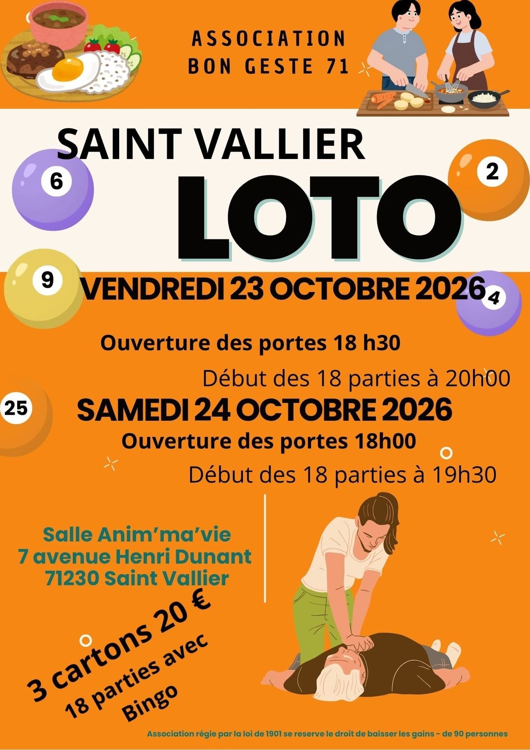 Affiche du loto Loto à Saint-Vallier le samedi 24 octobre
