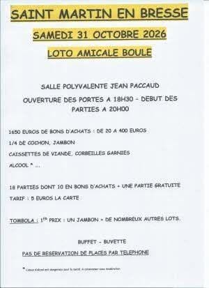 Affiche du loto LOTO AMICALE BOULE