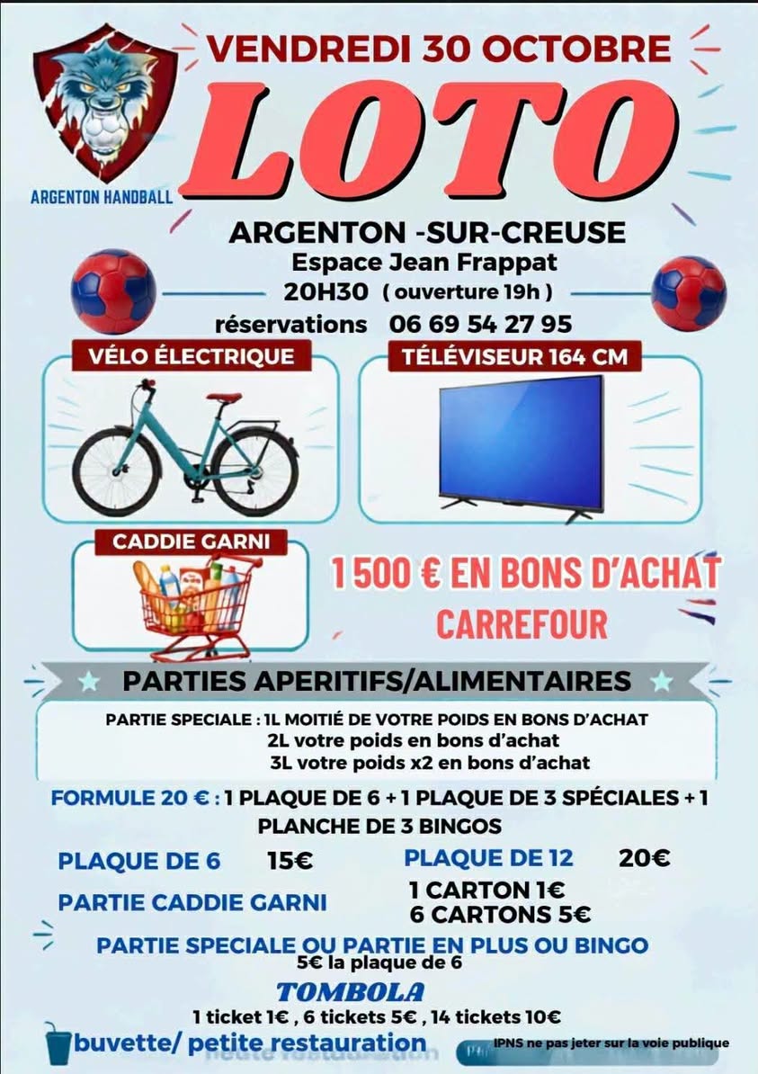 Affiche du loto Loto ARGENTON HANDBALL à Argenton-sur-Creuse