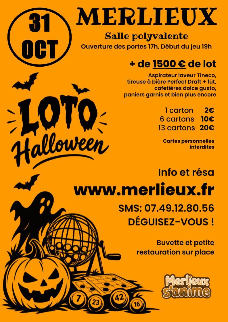 Affiche du loto Loto — association Merlieux s'anime — Merlieux-et-Fouquerolles