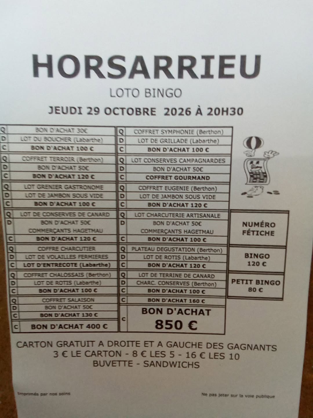 Affiche du loto LOTO BINGO