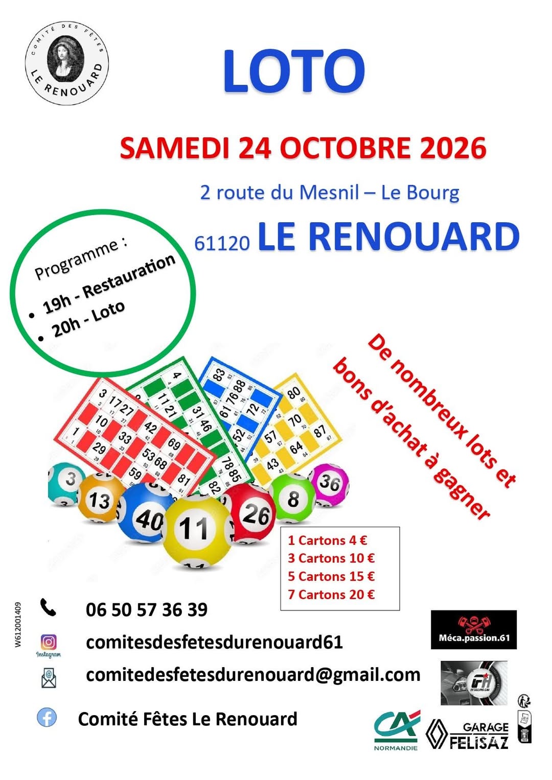 Affiche du loto Loto Comité des Fêtes Le Renouard à Le Renouard