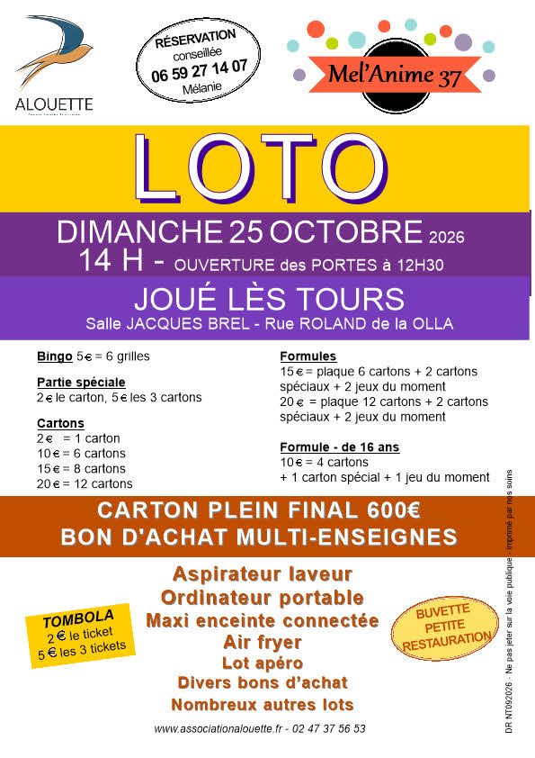 Affiche du loto LOTO de l'Alouette
