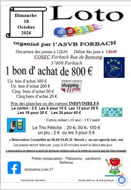 Affiche du loto Loto de l'asvb forbach