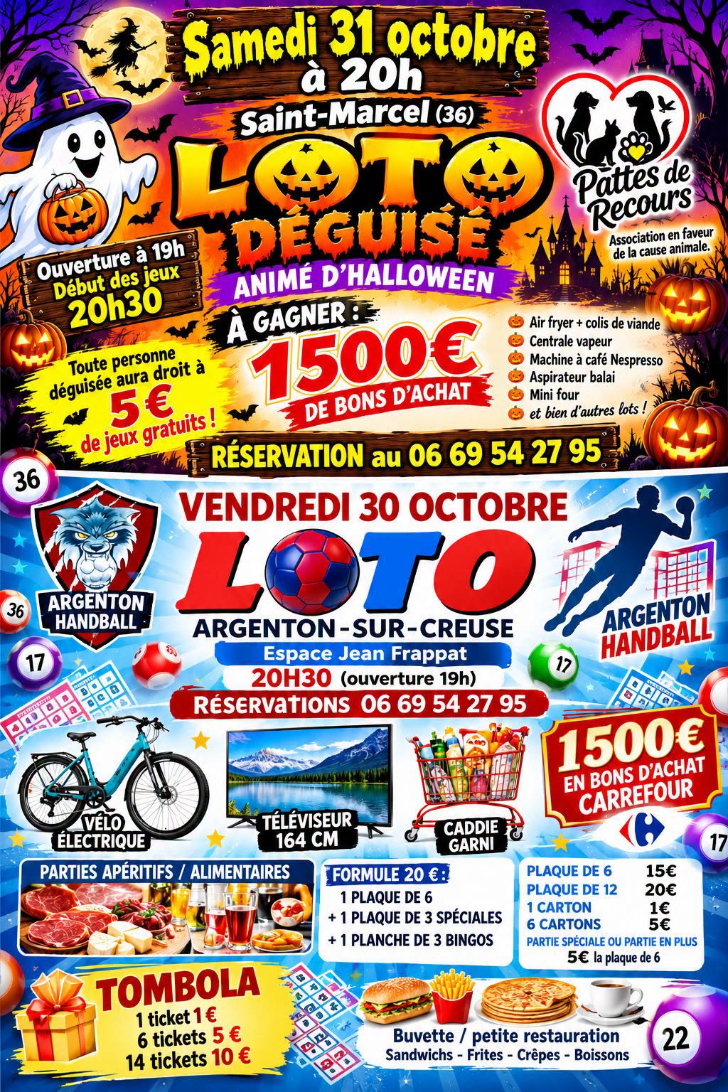 Affiche du loto LOTO DÉGUISE ANIMÉ D'HALLOWEEN