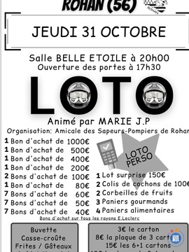 Affiche du loto Loto des sapeurs pompiers