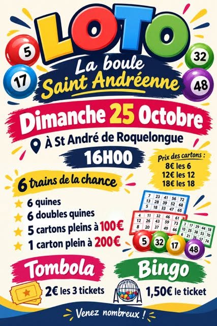 Affiche du loto Loto La boule Saint Andréenne à Saint-André-de-Roquelongue