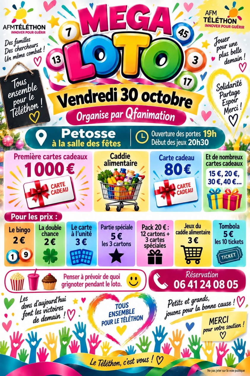 Affiche du loto Loto Qfanimation à Petosse